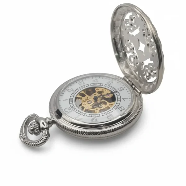 FAC-011-pocket-watch-4 Intricate Rose Half Hunter Pocket Watch