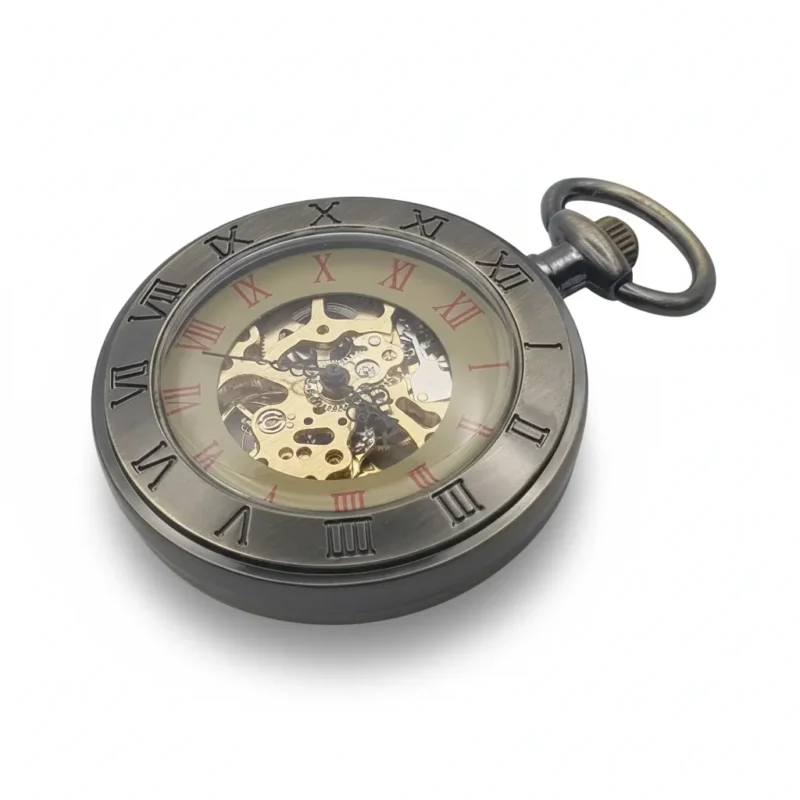 Dual Ringed Roman Numeral Pocket Watch