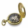 Gold Intricate Design Half Hunter Pocket Watch