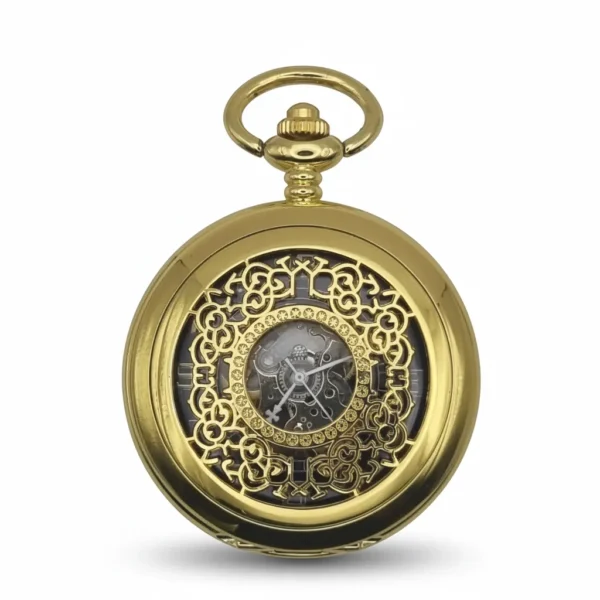 FAC-033-pocket-watch-3 Gold Intricate Design Half Hunter Pocket Watch pocket watch