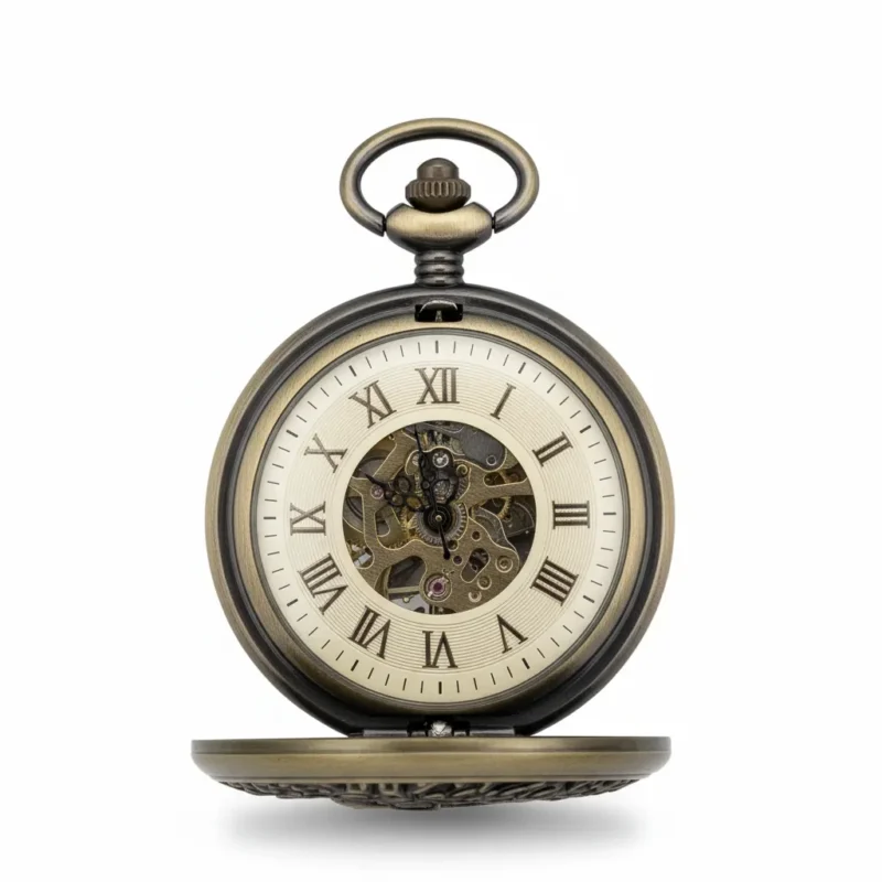 FAC-039-pocket-watch-3 Brass Flamingo Pocket Watch | FOB & Co