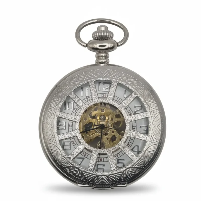 Silver Spoked Half Hunter Pocket Watch