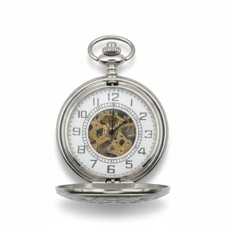 Silver Spoked Half Hunter Pocket Watch