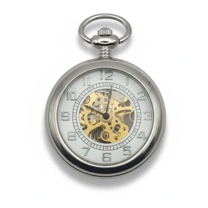 Silver Classic Half Hunter Pocket Watch