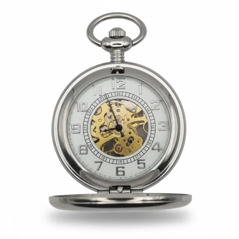 Silver Classic Half Hunter Pocket Watch