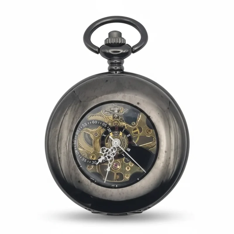 Black Doughnut Half Hunter Pocket Watch pocket watch