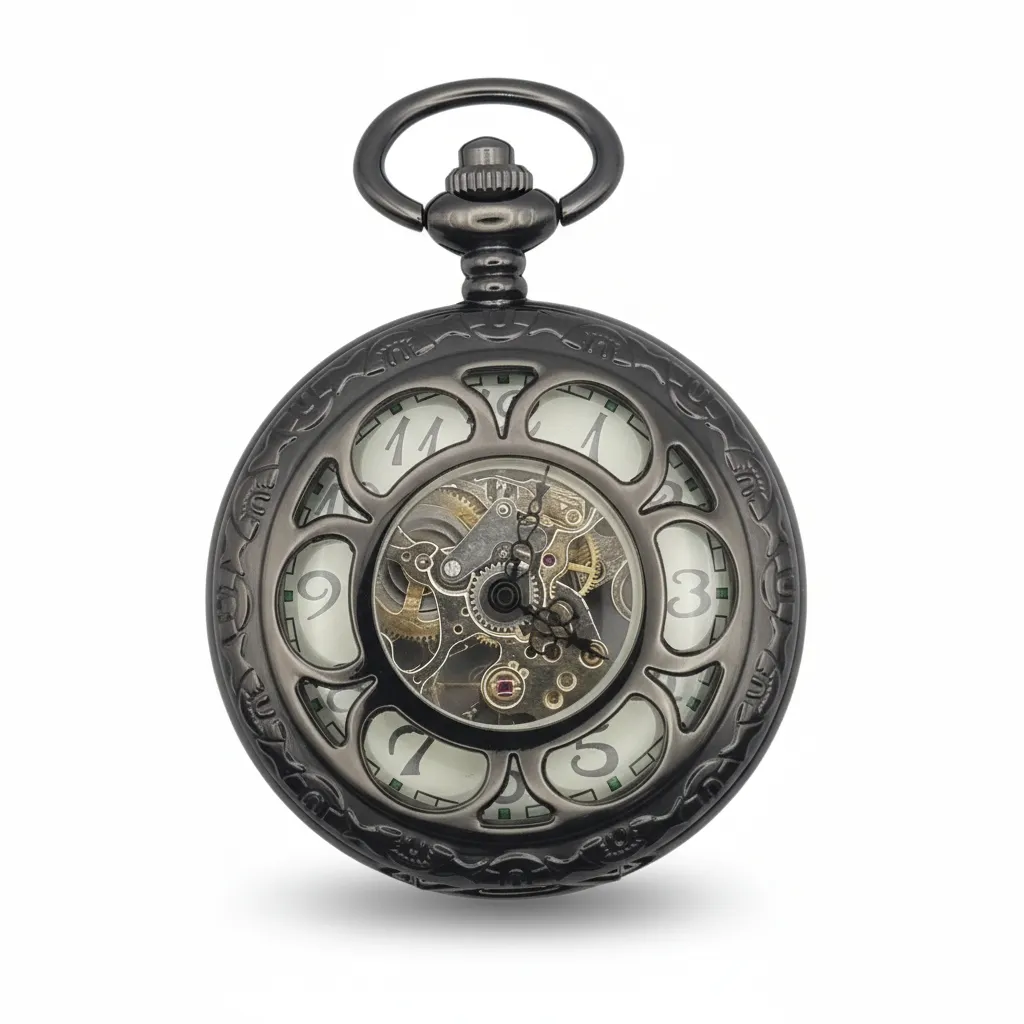 Daisy Flower Half Hunter Pocket Watch