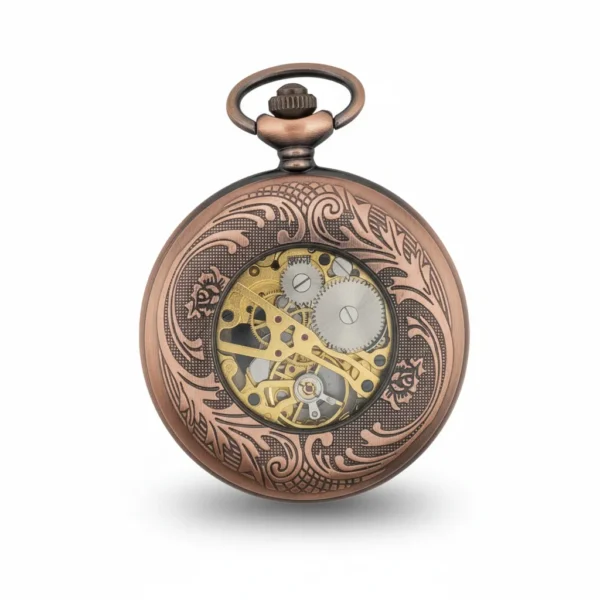 FAC-065-pocket-watch-1 Brass Sunburst Half Hunter Pocket Watch