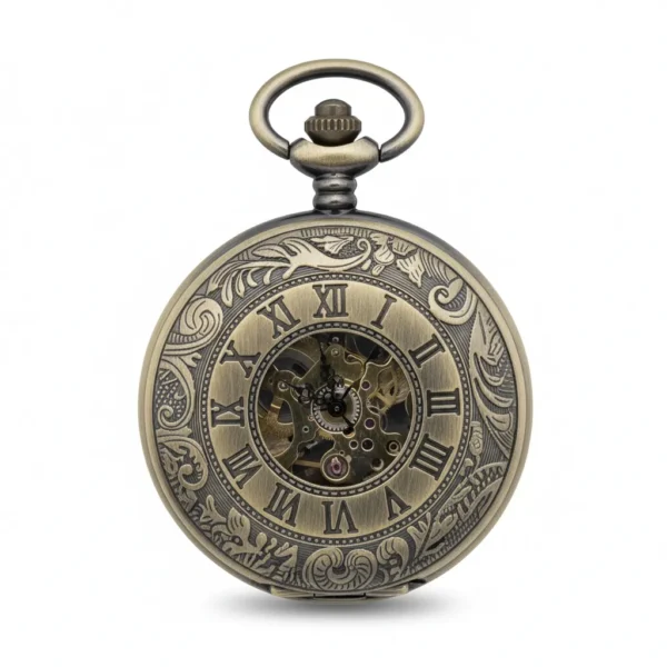 FAC-067-pocket-watch-3 Dark Metal Rolling Half Hunter Pocket Watch pocket watch