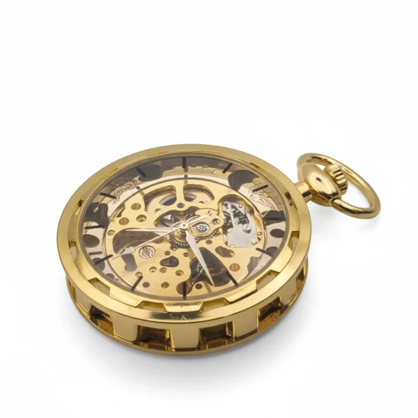 FAC-070-pocket-watch-1 Black Spoked Gold Pocket Watch