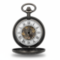 Dark Metal Wavy Daisy Half Hunter Pocket Watch