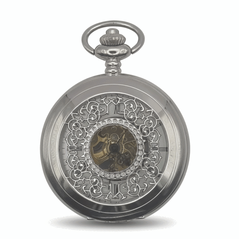 Silver Ringlets All Over Half Hunter Pocket Watch