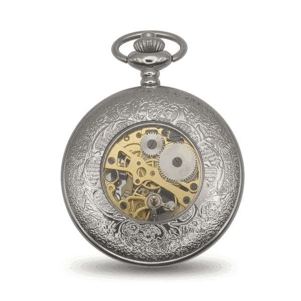 Silver Ringlets All Over Half Hunter Pocket Watch