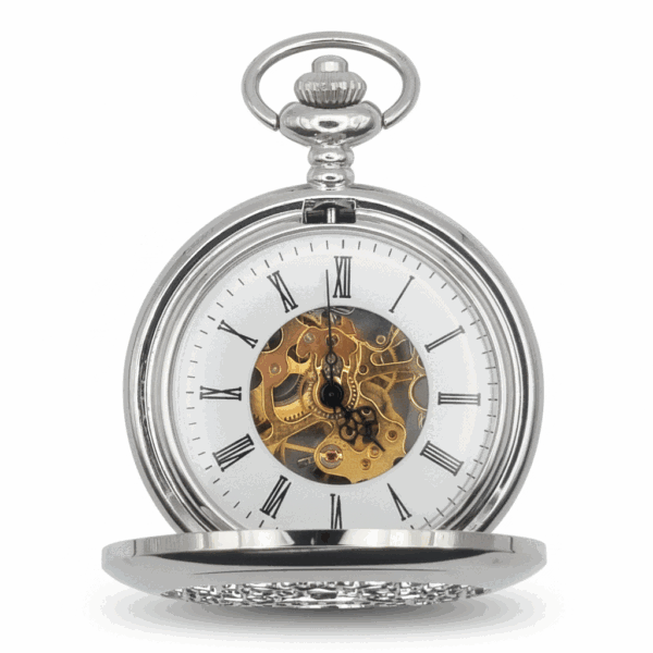Silver Ringlets All Over Half Hunter Pocket Watch