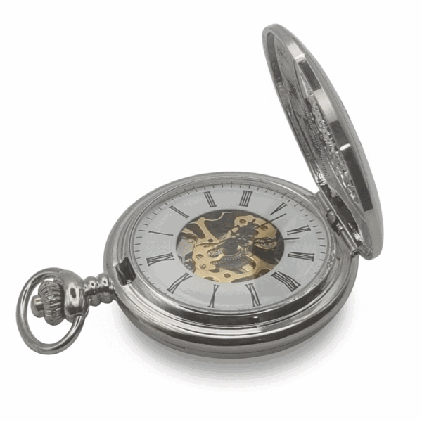Silver Ringlets All Over Half Hunter Pocket Watch