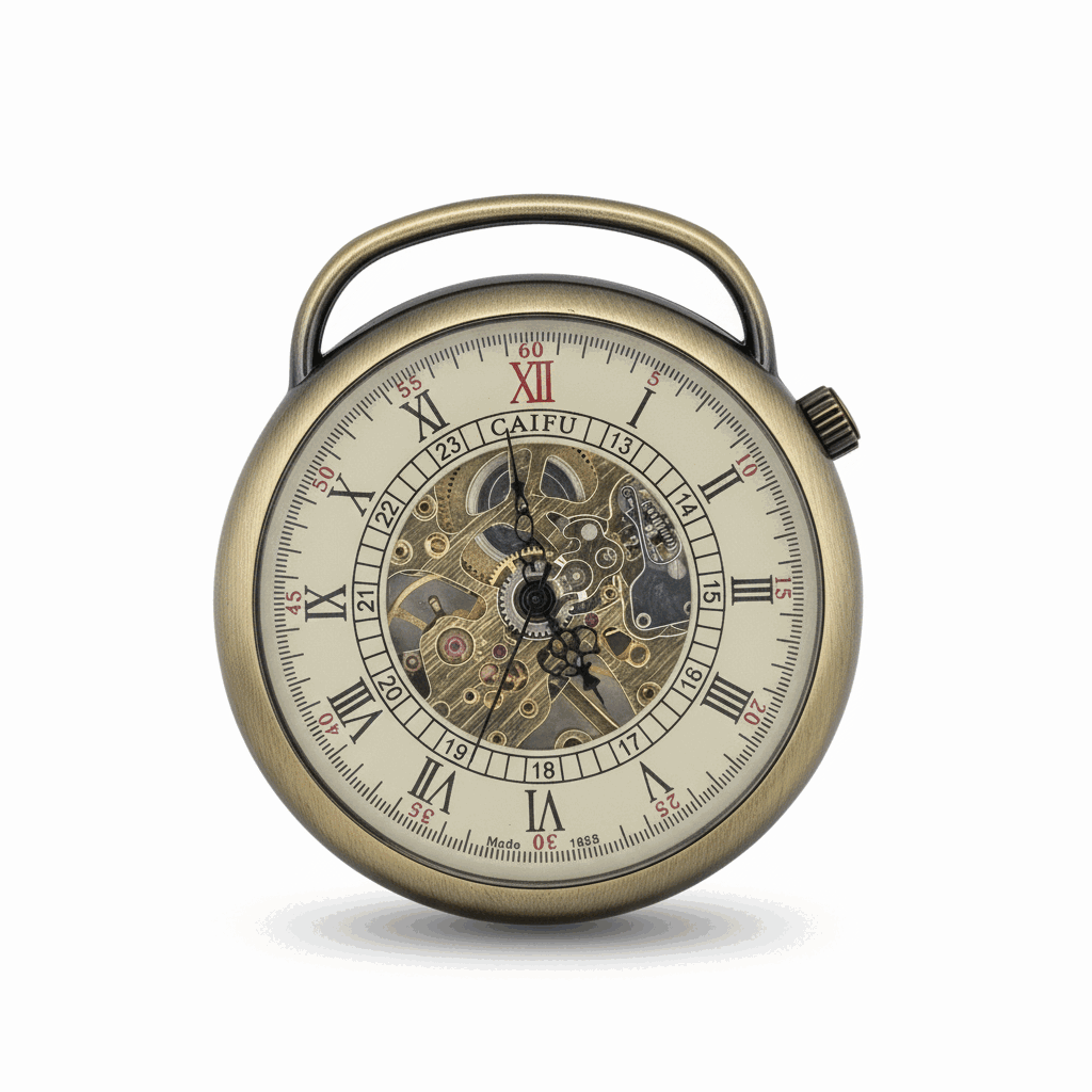 Leather Strapped Gold Pocket Watch pocket watch