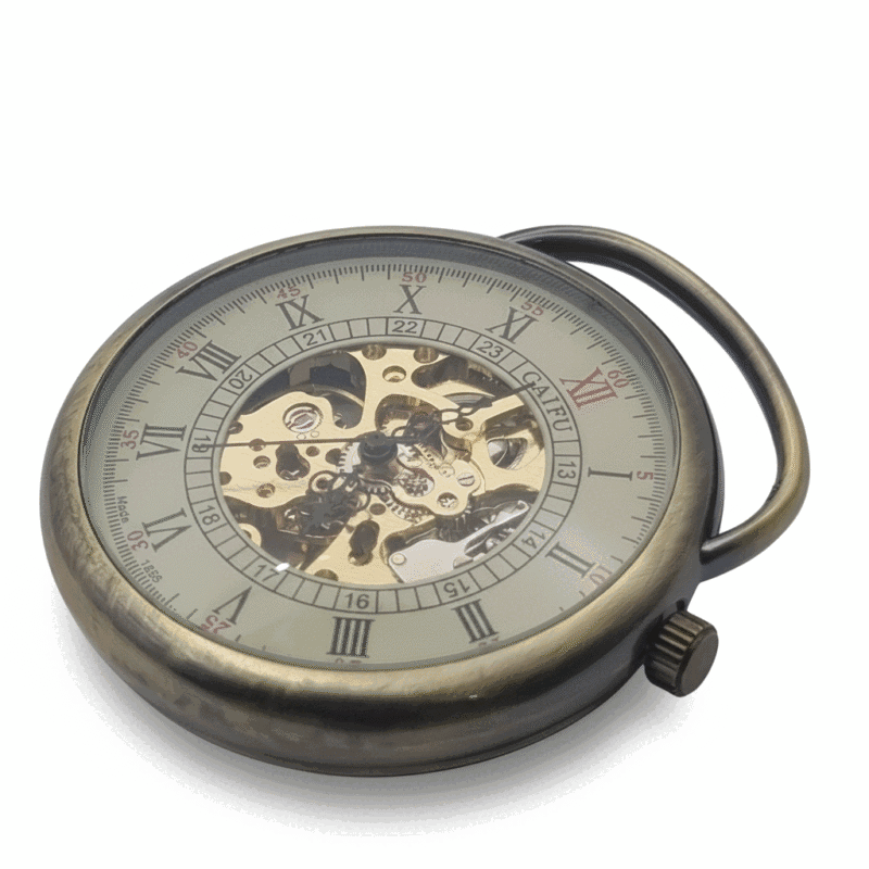 Leather Strapped Gold Pocket Watch