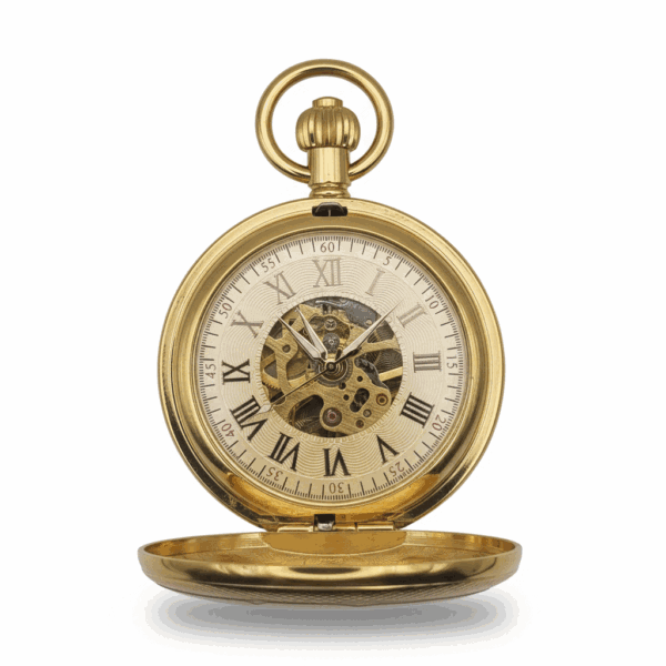 Polished Gold Double Hunter Fob Watch
