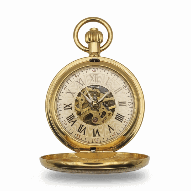 Polished Gold Double Hunter Fob Watch