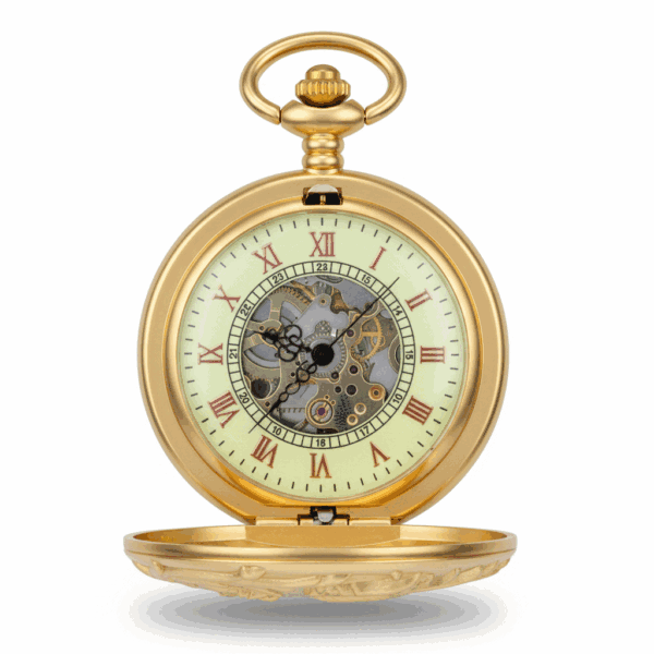 Gold Dragon Hunter Pocket Watch