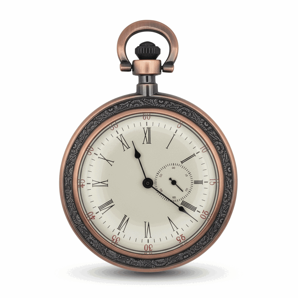 Brass Victorian Open Face Pocket Watch pocket watch