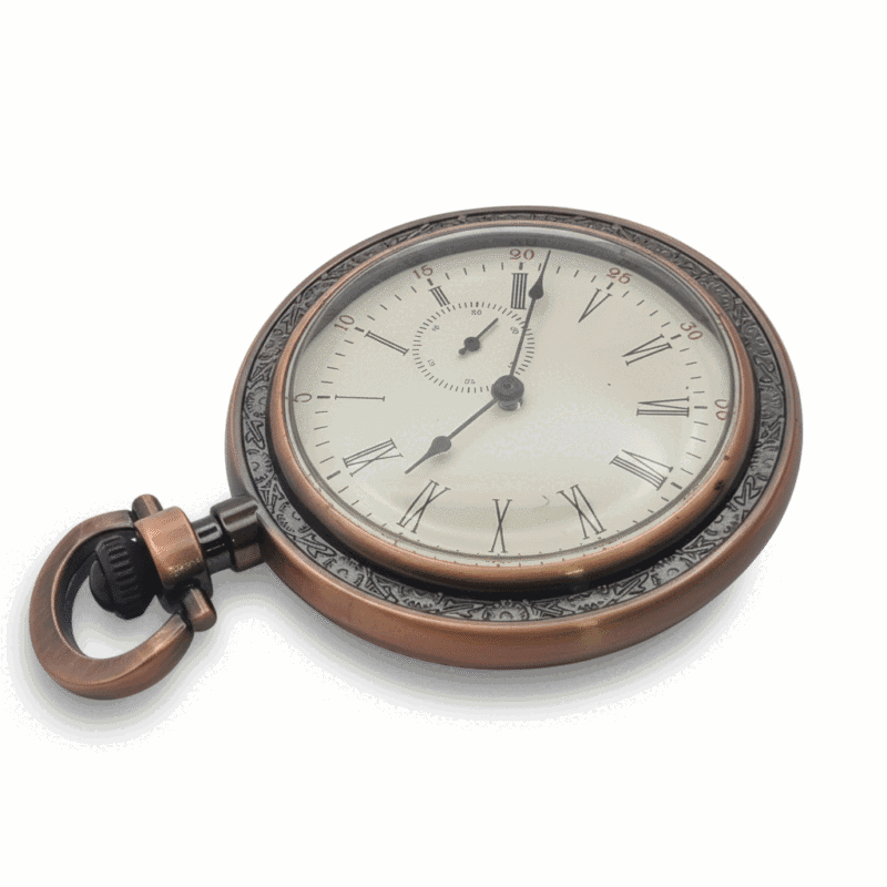 Brass Victorian Open Face Pocket Watch