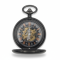 Polished Black Roman Numeral Half Hunter Fob Watch