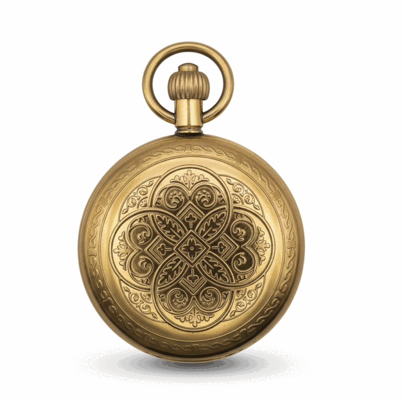 Gold Greek Emblems Fob Watch