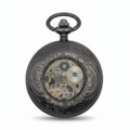 Black Flower Hunter Pocket Watch