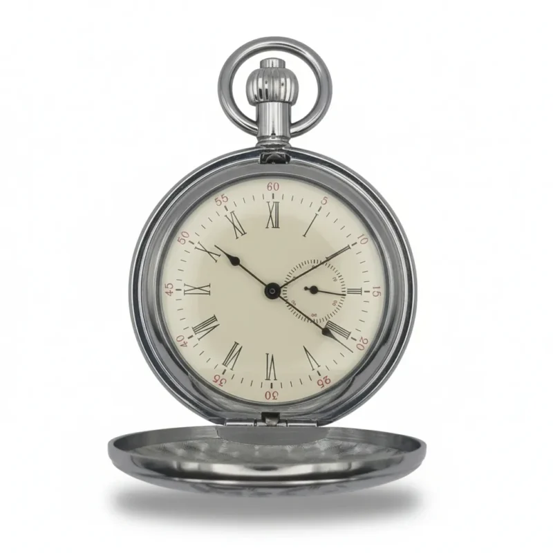 FAC150-pocket-watch-3 Polished Silver Locomotive Hunter Pocket Watch