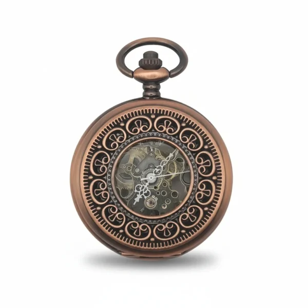 FAC152-pocket-watch-1 Bronze Greek Symbol Half Hunter Pocket Watch pocket watch