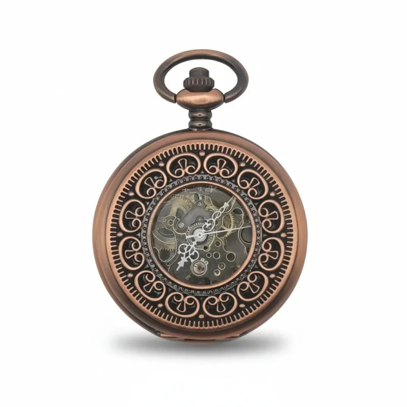 Bronze Greek Symbol Half Hunter Pocket Watch pocket watch