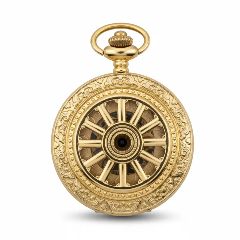 Golden Victorian Rim Hunter Pocket Watch