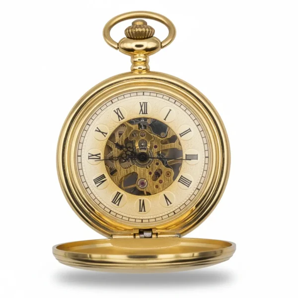 Golden Victorian Rim Hunter Pocket Watch