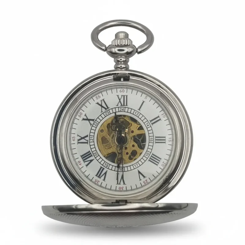 Polished Silver Hunter Fob Watch