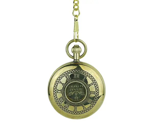 Plantagenet Gold-Tone Two-Sided Pocket Watch