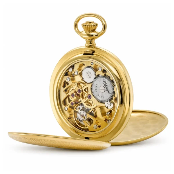 18ct. Solid Gold 51mm Mechanical Skeleton Swiss Movement Pocket Watch - image 4 18ct. Solid Gold 51mm Mechanical Skeleton Swiss Movement Pocket Watch