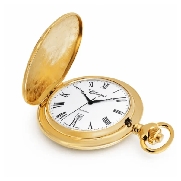 Gents 41mm Gold Plated Swiss Quartz Pocket Watch - image 2 Gents 41mm Gold Plated Swiss Quartz Pocket Watch