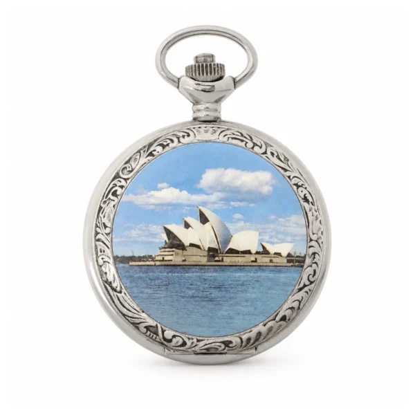 Gents 48mm Gold Plated Opera Enamel Swiss Quartz Pocket Watch - image 1 Gents 48mm Gold Plated Opera Enamel Swiss Quartz Pocket Watch