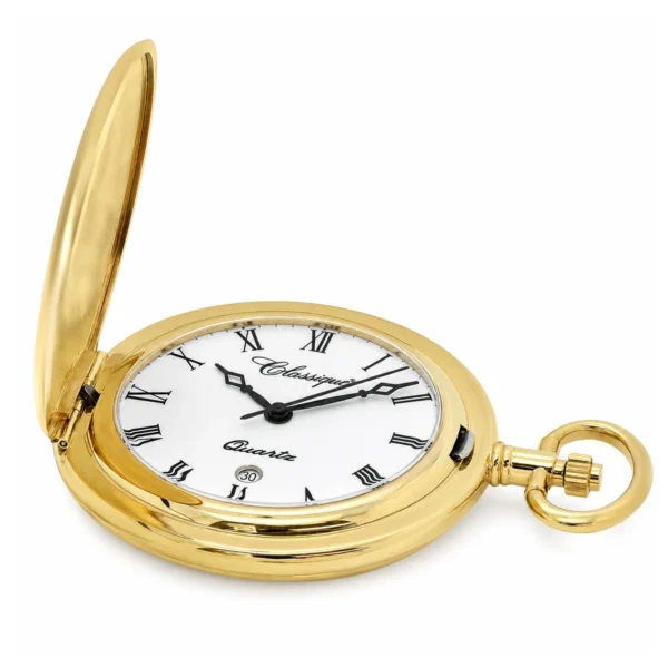 Gents 41mm Gold Plated Swiss Quartz Pocket Watch - image 3 Gents 41mm Gold Plated Swiss Quartz Pocket Watch