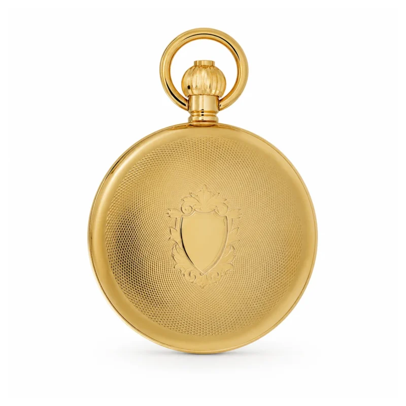 Gents 49mm Gold Plated Skeleton Mechanical Pocket Watch