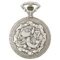 Gents 48mm Pewter Antique Rhodium Plated “Fisherman” Swiss Quartz Pocket Watch