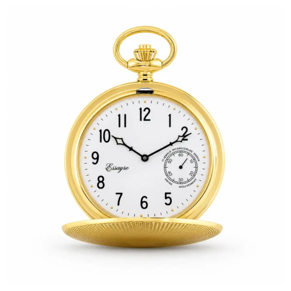 Gents 42mm 18ct Solid Gold Skeleton Mechanical "Wesley" Pocket Watch