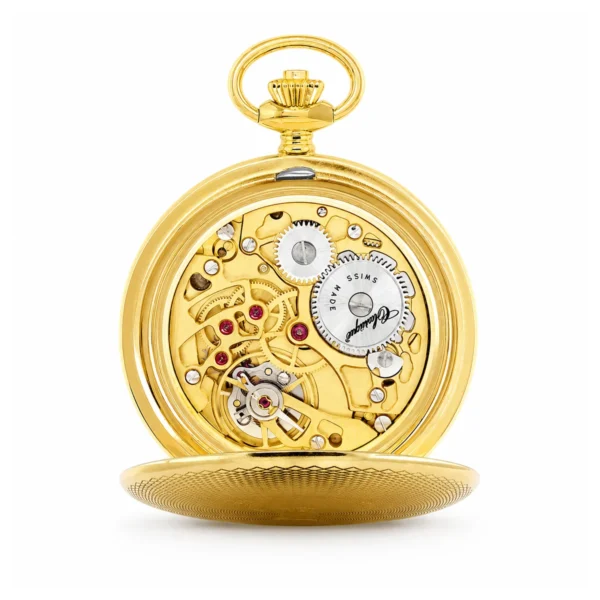 Gents 42mm 18ct Solid Gold Skeleton Mechanical "Wesley" Pocket Watch