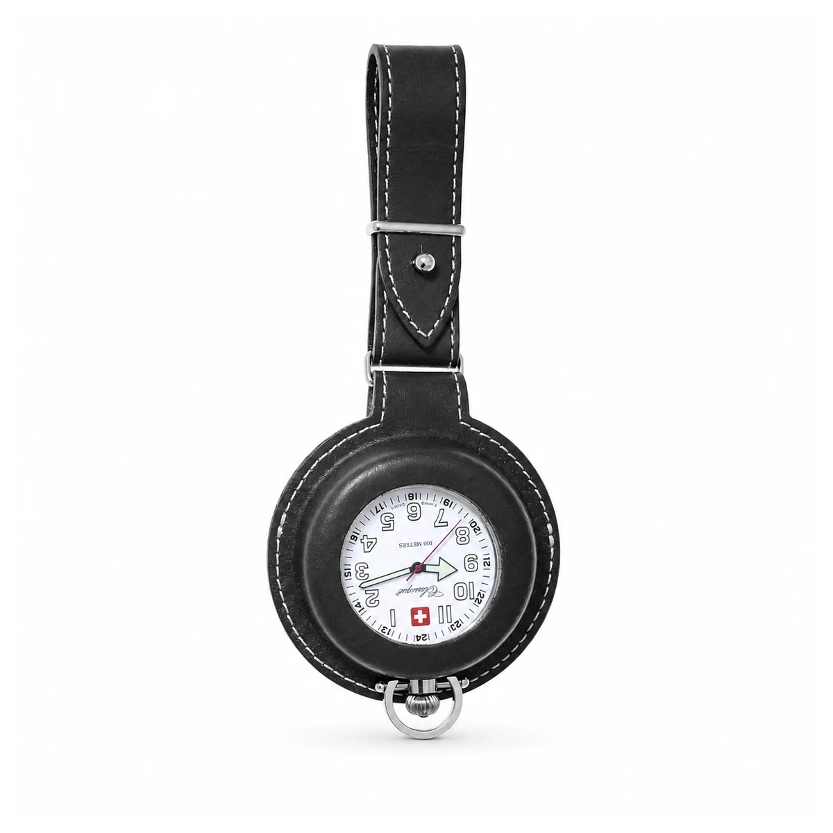 Gents Open Face Stainless Steel "Denver" Swiss Quartz Pocket Watch